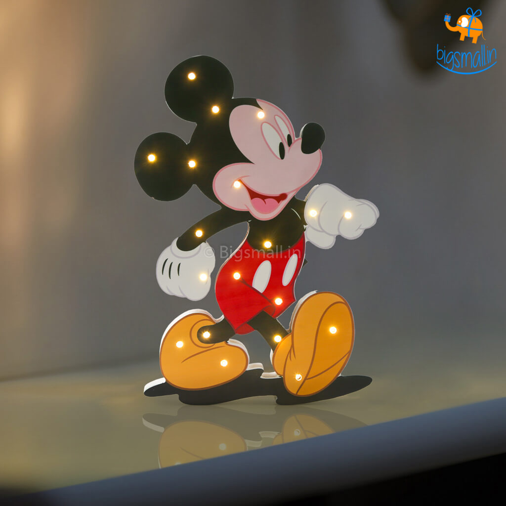 Mickey Mouse Wooden LED Lamp Bigsmall.in