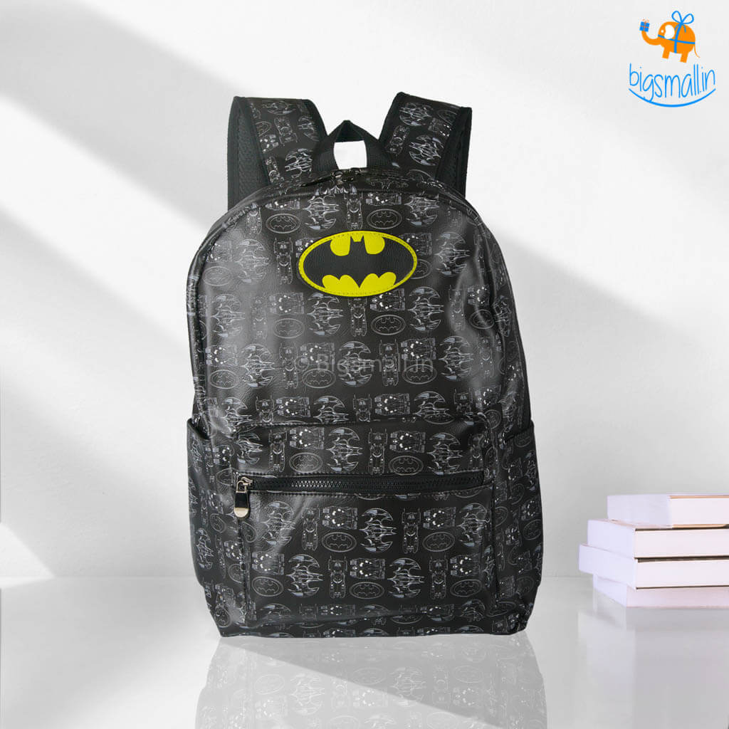 Batman Bag, Metal Plate Backpack, Black