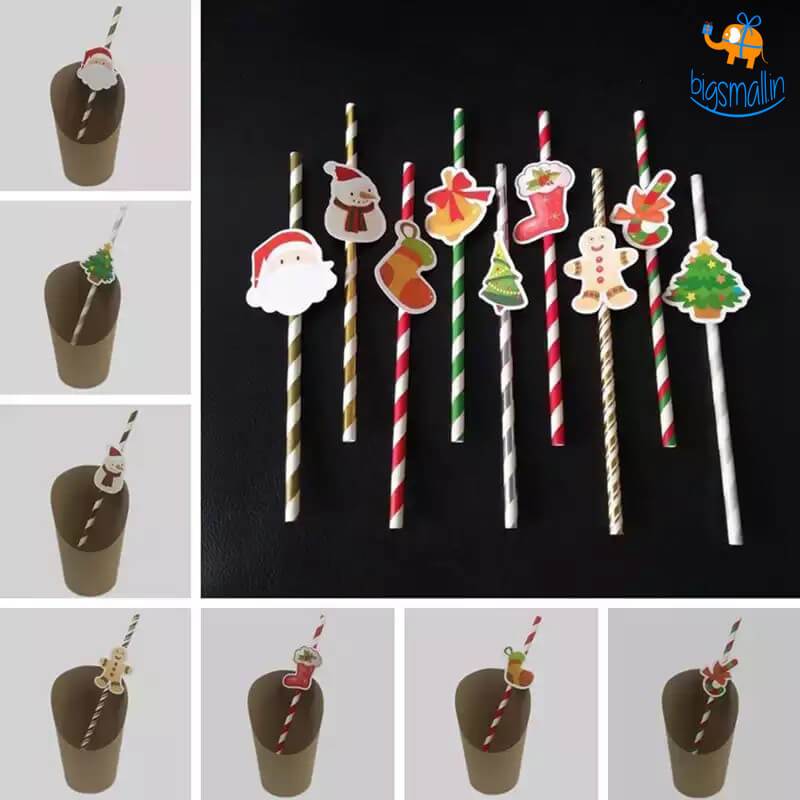 3PCS Christmas Straw Cover Caps, Christmas Theme Straw Cover Cap