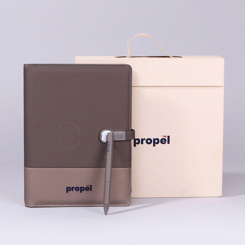 Propel - Customized Diary with Powerbank with Wireless Charger and Pen Set