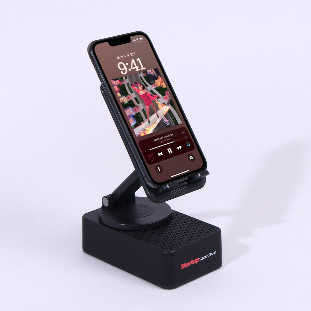 Startup Support Group - Customized Phone Holder with Bluetooth Speaker