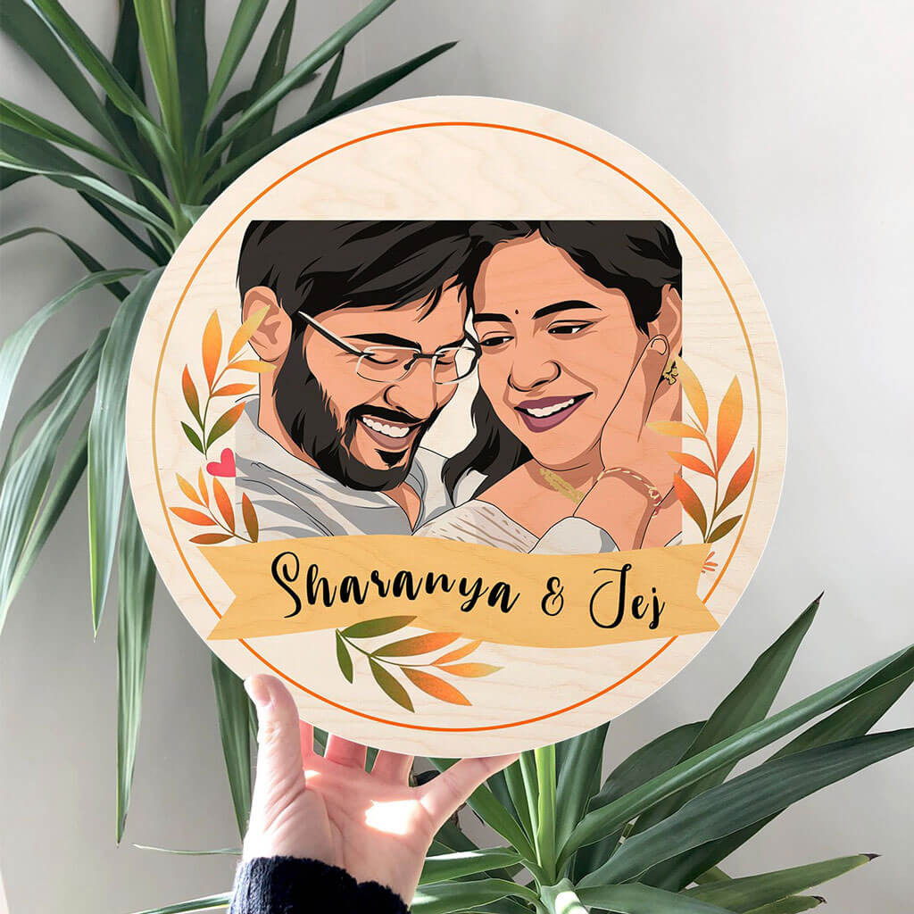 Personalized Caricature Round Name Plate