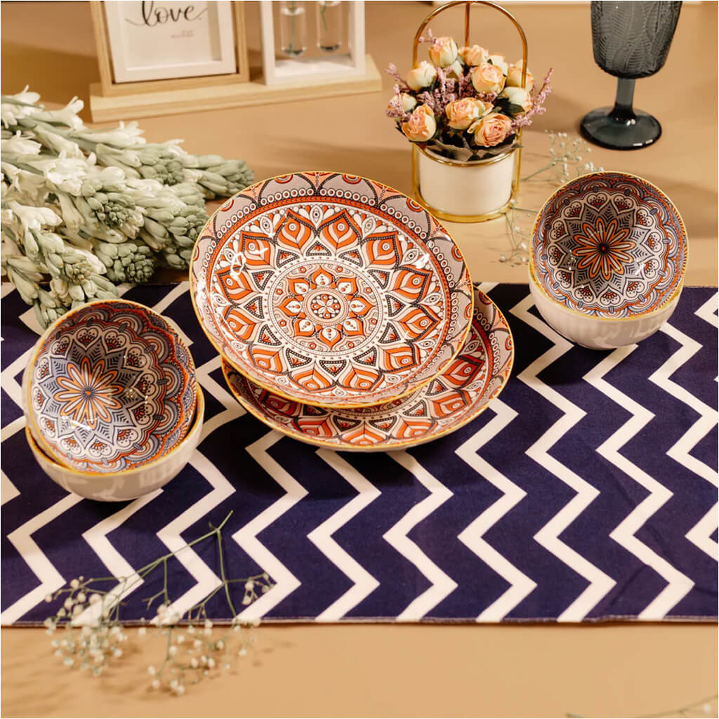 Bohemian Mandala Ceramic Set of 6