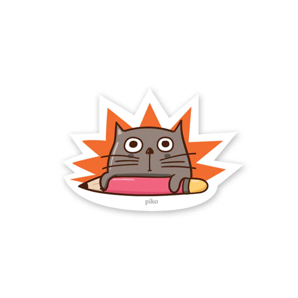 Purrfect Pencil Cat Sticker