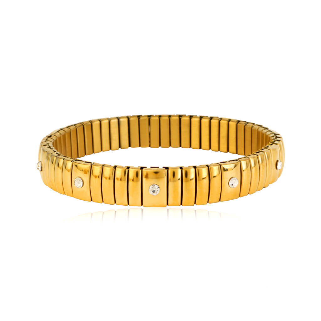 Coil Studded 18K Gold Plated Bangle