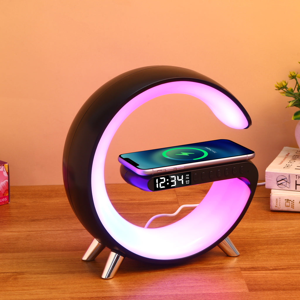 G Lamp with Speaker, Clock and Wireless Charger