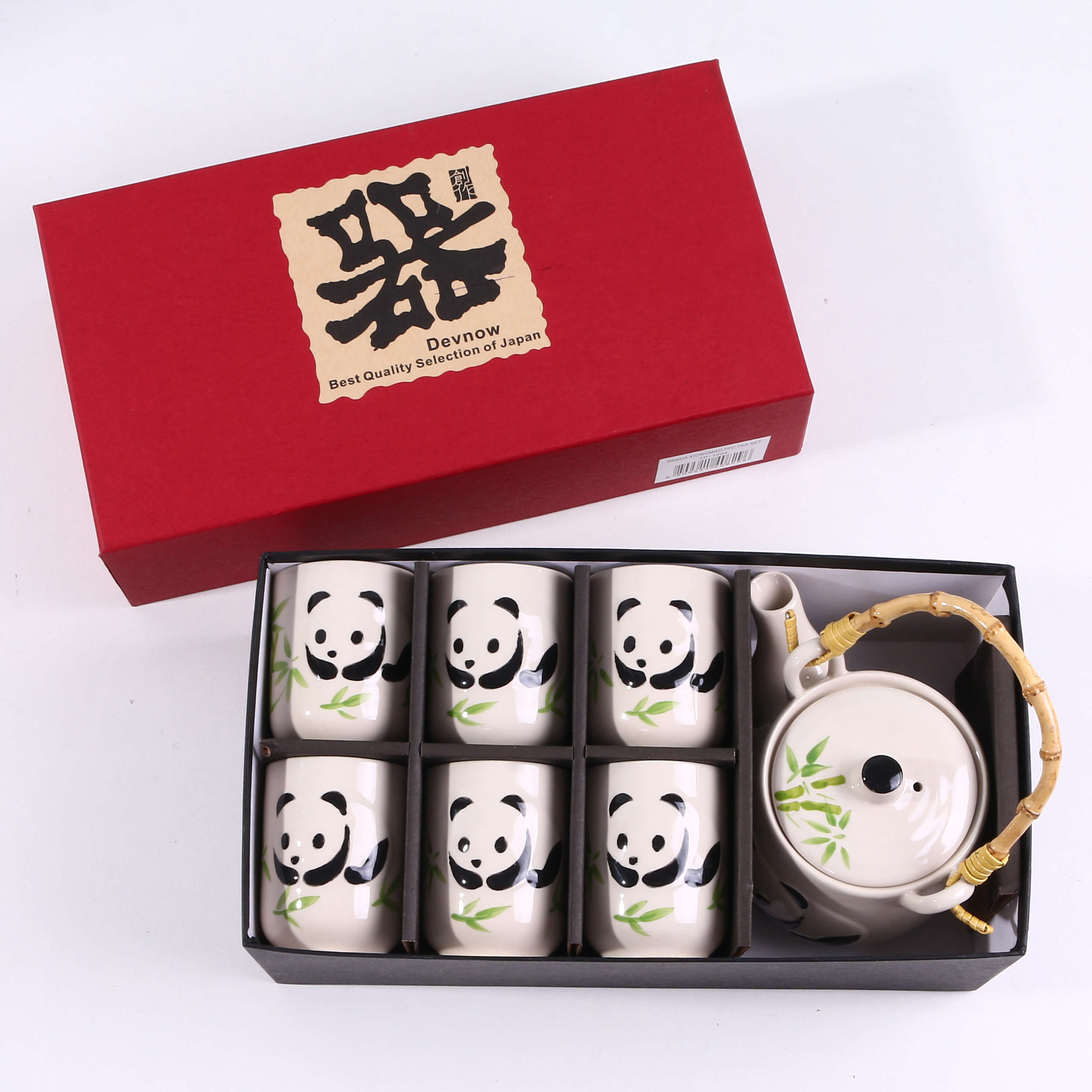 Panda Bamboo Ceramic Teapot Set