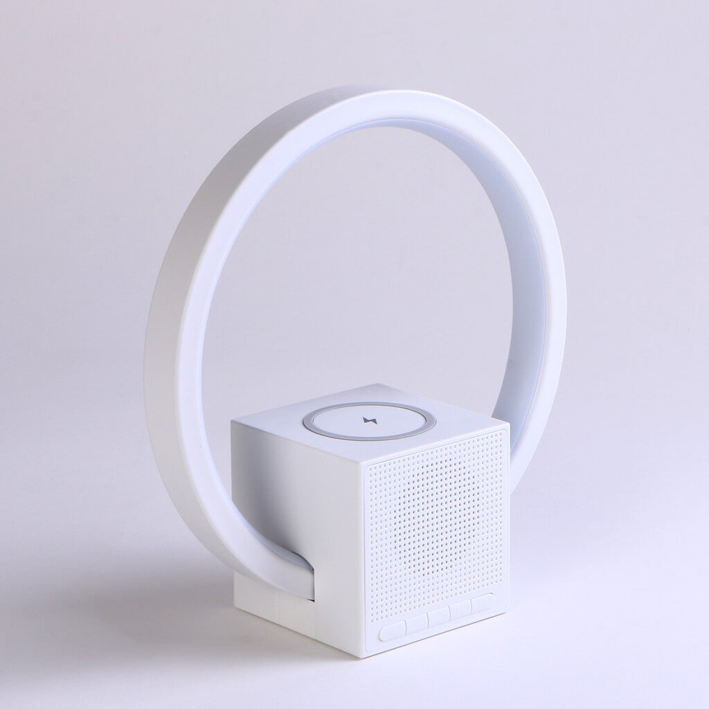 Aura LED Lamp with Wireless Charging & Speaker