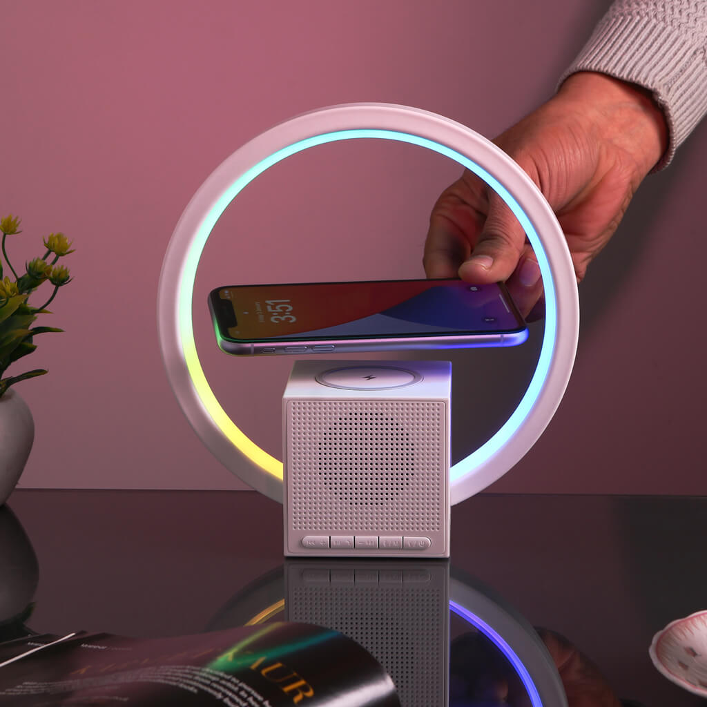 Aura Lamp with LED Wireless Charging & Speaker