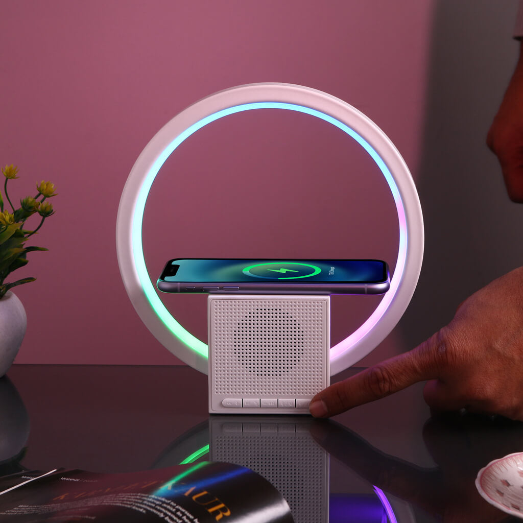 Aura Lamp with LED Wireless Charging & Speaker