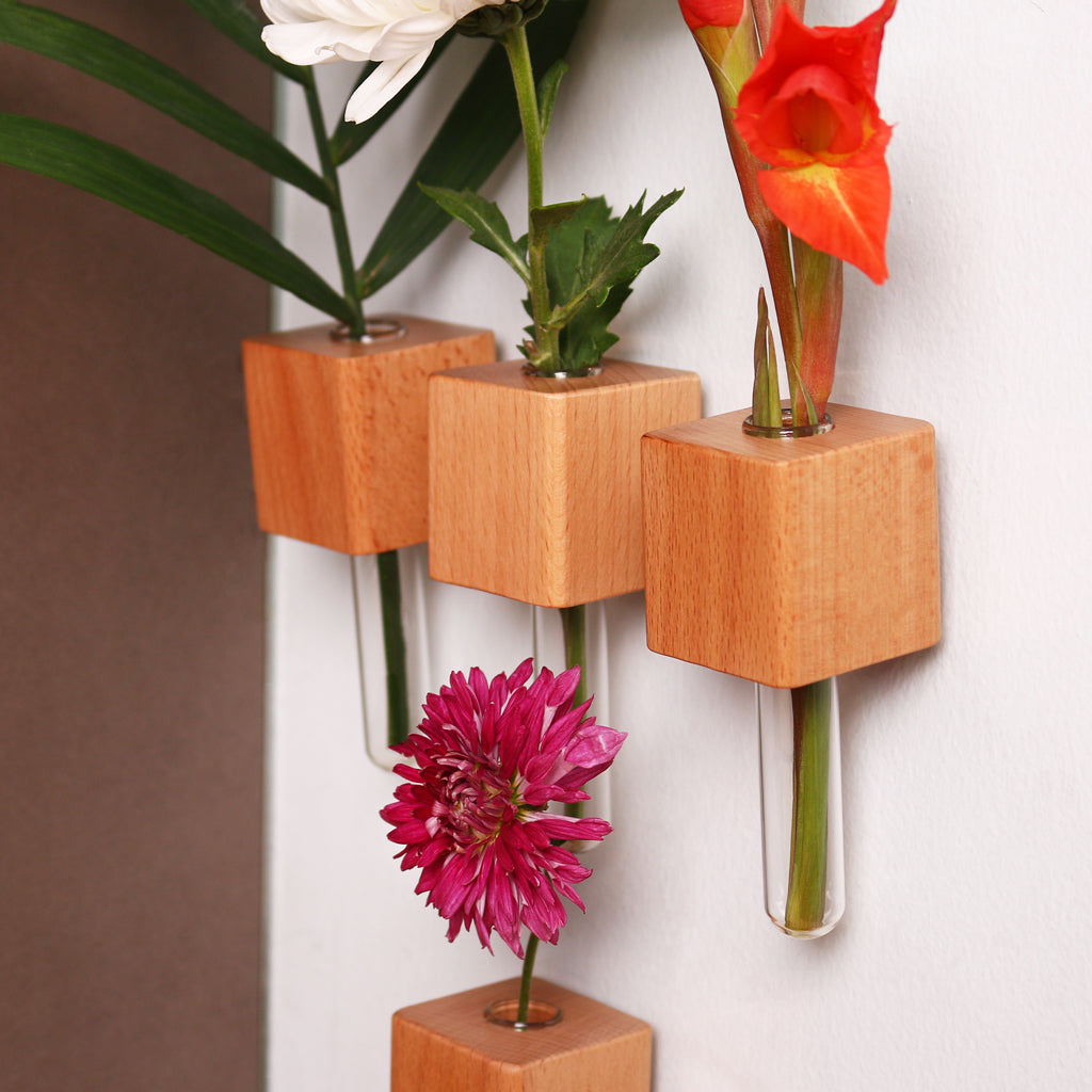 Wooden Planter Fridge Magnets - Set of 4