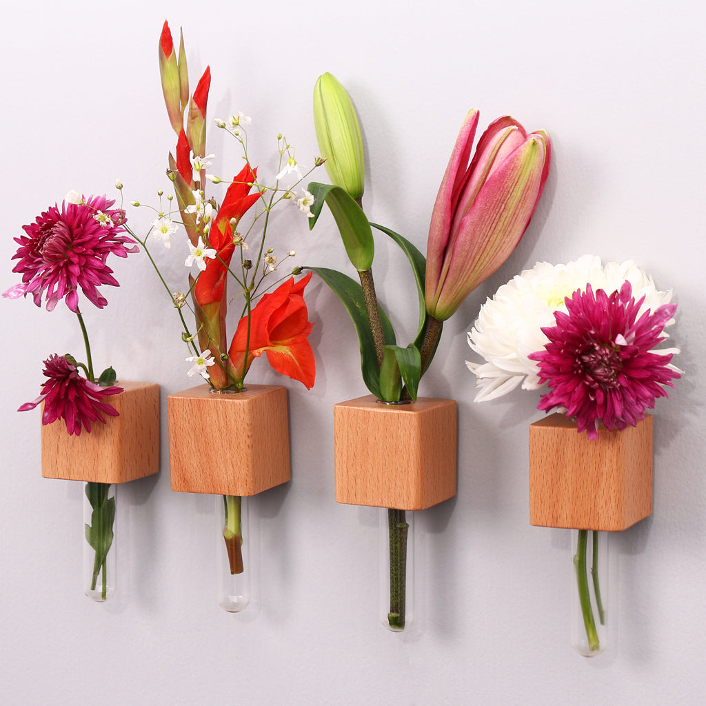 Wooden Planter Fridge Magnets - Set of 4