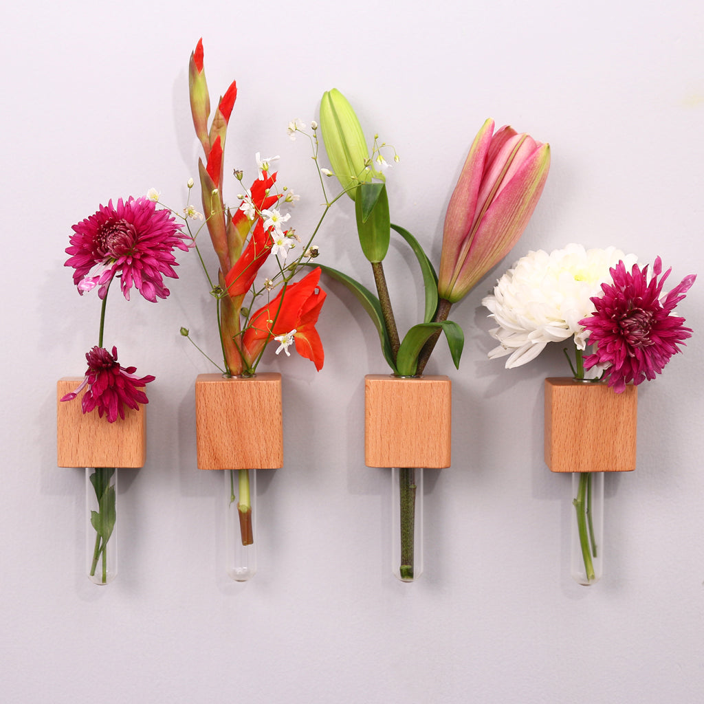 Wooden Planter Fridge Magnets - Set of 4