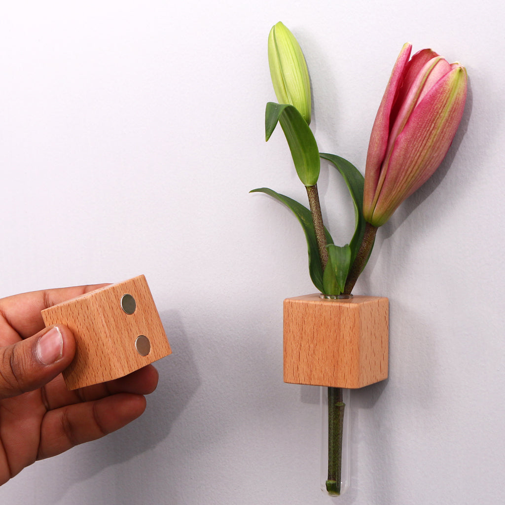 Wooden Planter Fridge Magnets - Set of 4