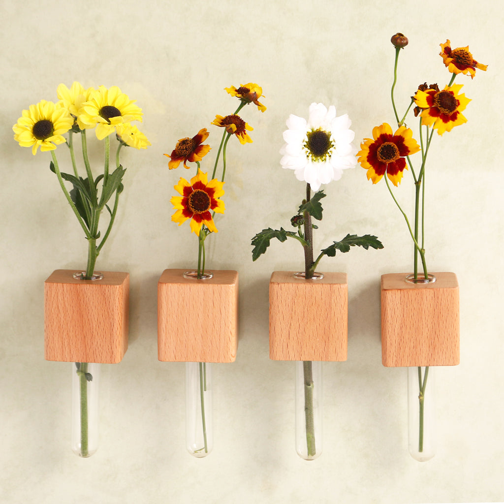 Wooden Planter Fridge Magnets - Set of 4