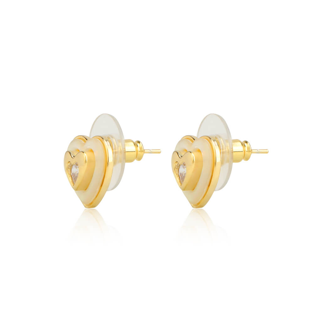 Heart Mother of Pearl 18K Gold Plated Earrings