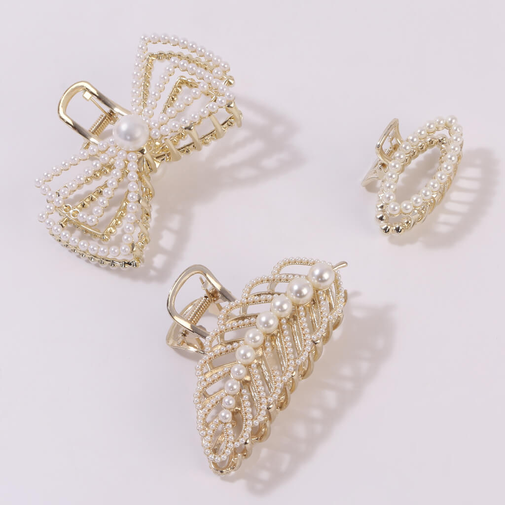 Pearl Hair Clutcher - Set of 3