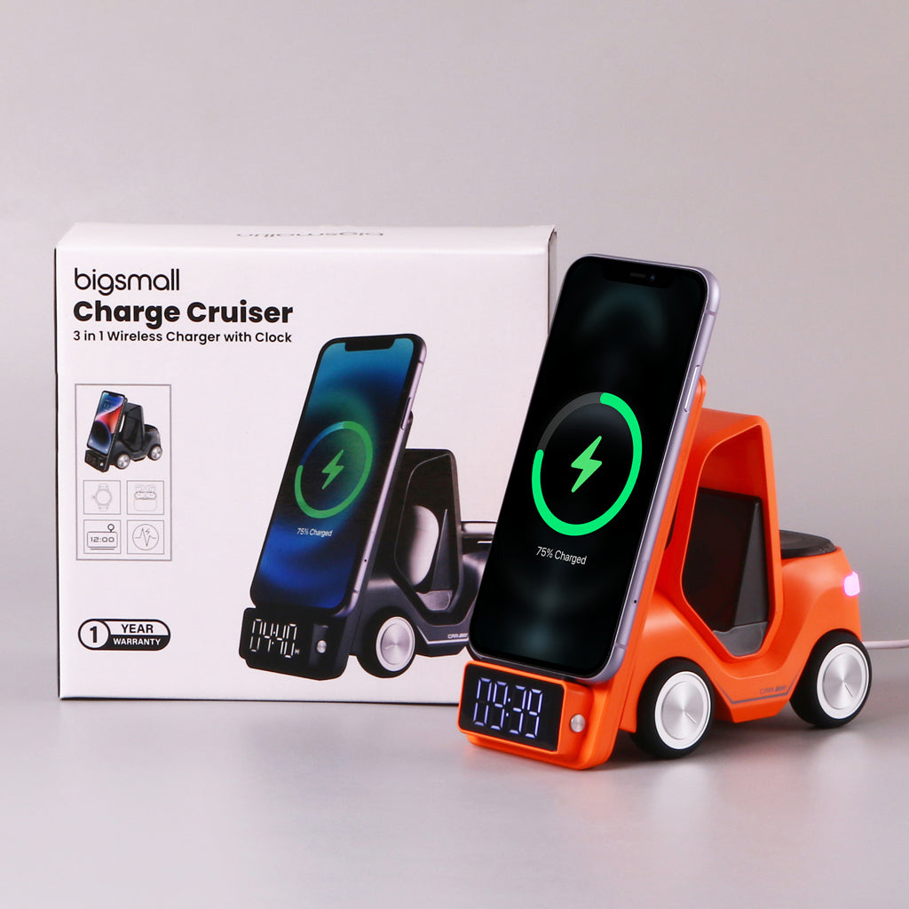 Bigsmall Charge Cruiser - 3 in 1 Wireless Charger with Clock