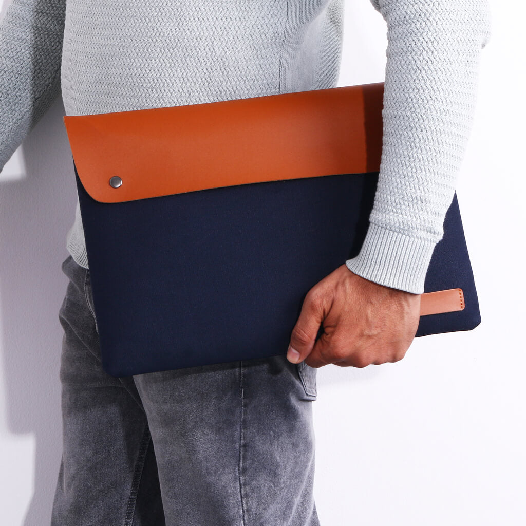 Leather & Canvas Laptop Sleeve