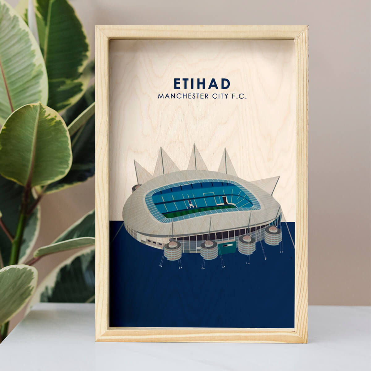 Manchester City Etihad Stadium Wooden Wall Art