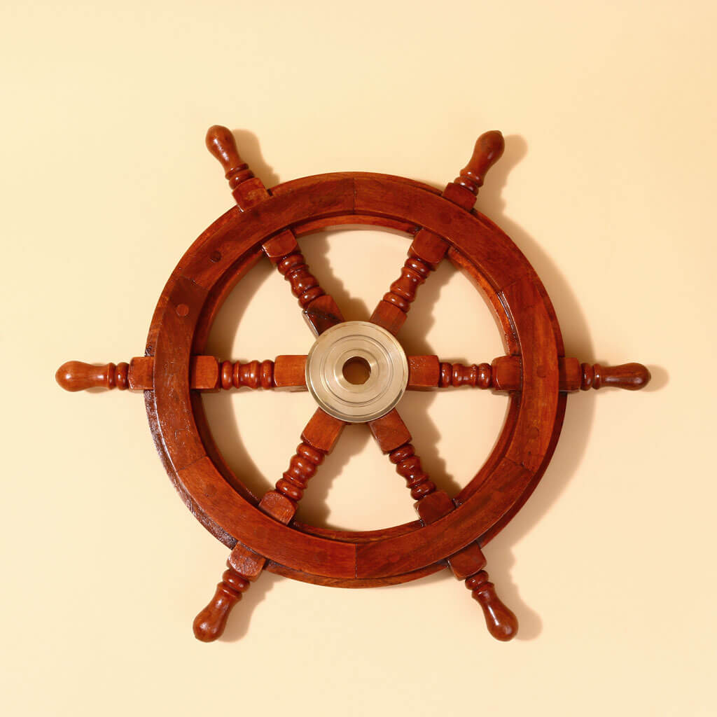 Wooden Steering Ship Wheel