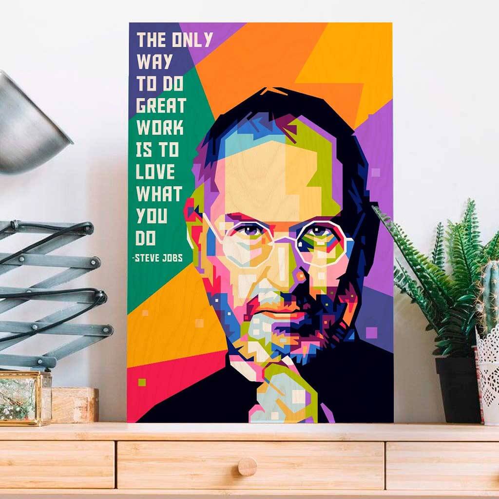 Steve Jobs Printed Wooden Frame