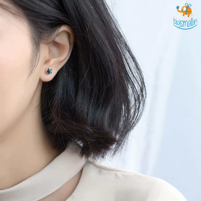 Elegant Blue Elf Ear Shaped Metal Earrings – Created in China Shop