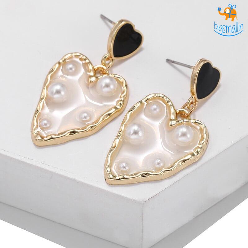 Earrings & Studs | Pearl Heart Earrings | Freeup